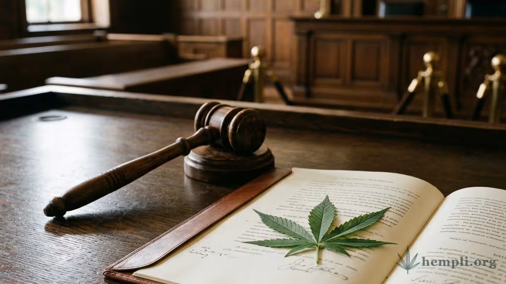 Richterhammer neben einer geöffneten Gesetzesakte und einem Cannabisblatt – Symbol für die Cannabis-Amnestie